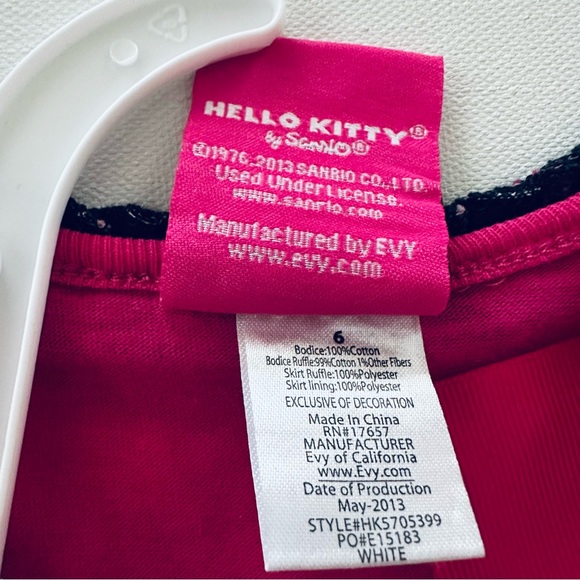 Hello Kitty Girls 6 Pink Tulle Ruffle Dress Sparkle - Picture 5 of 7